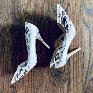 WHBM Leather Snake Print Heels